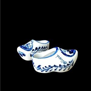 Blue and White Ceramic Clogs